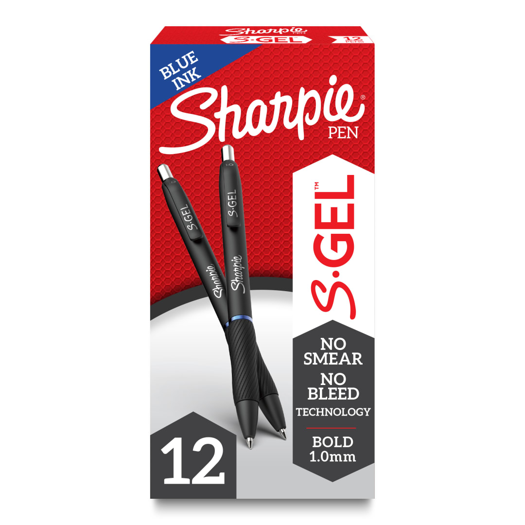 Sharpie® S-Gel, Gel Pens, Bold Point (1.0mm), Blue Ink Gel Pen, 12 Count