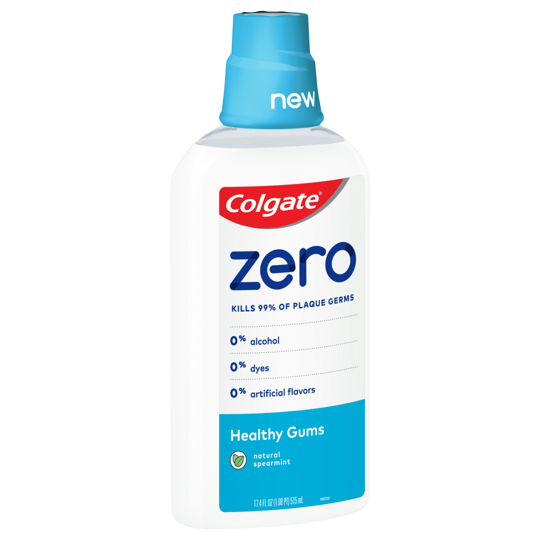 Colgate Zero for Healthy Gums Alcohol Free Mouthwash, Natural Spearmint - 515 mL, 17.4 fl.oz. (6 Pack)