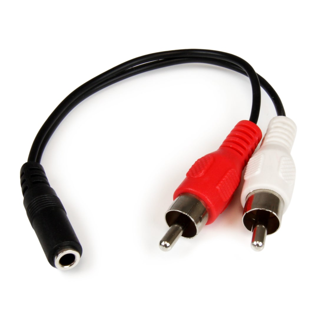 6in 3 5mm Stereo F to 2x RCA M Adapter Cable
