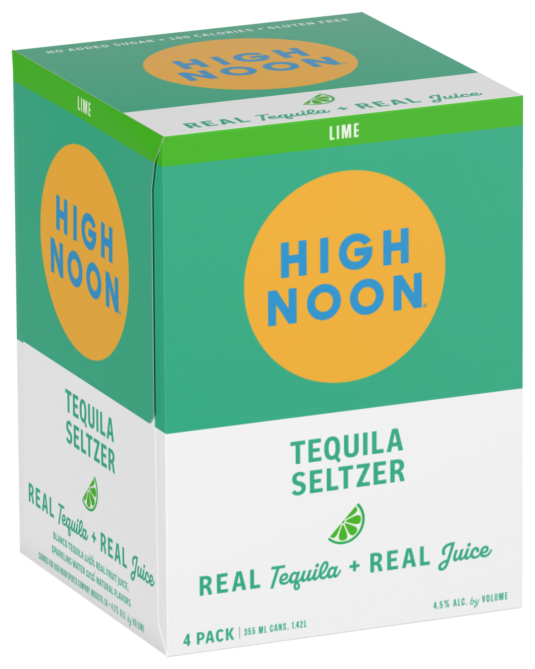 High Noon Lime Tequila Hard Seltzer 355ml Can 4 Pack