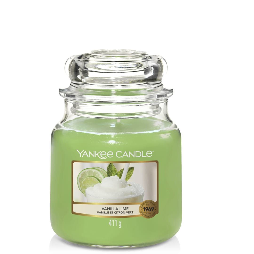 Yankee Candle® Scented Candle | Vanilla Lime Medium Jar Candle| Burn Time: up to 75 Hours