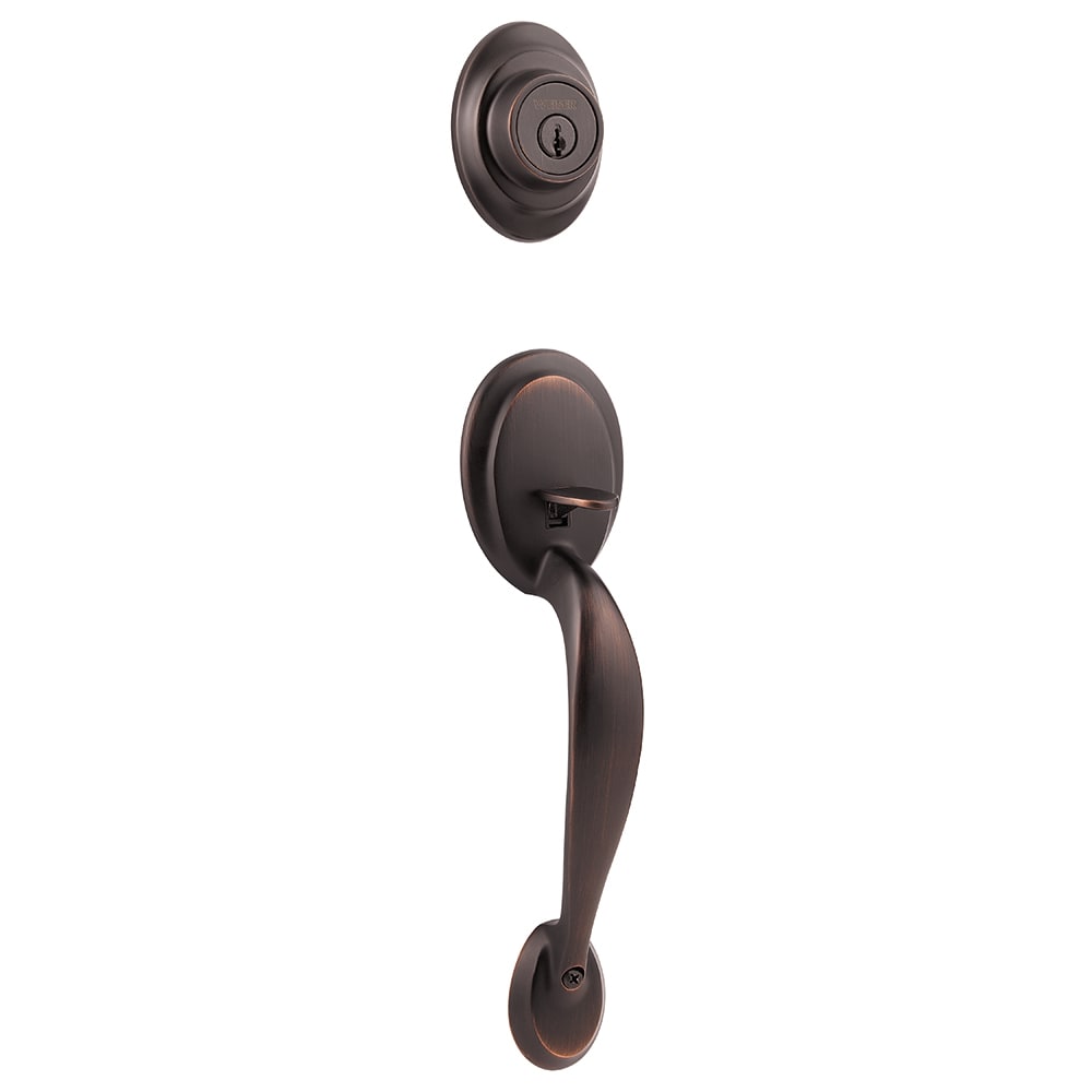 Kingsway Single Cylinder Handleset featuring SmartKey Security™ in Venetian Bronze