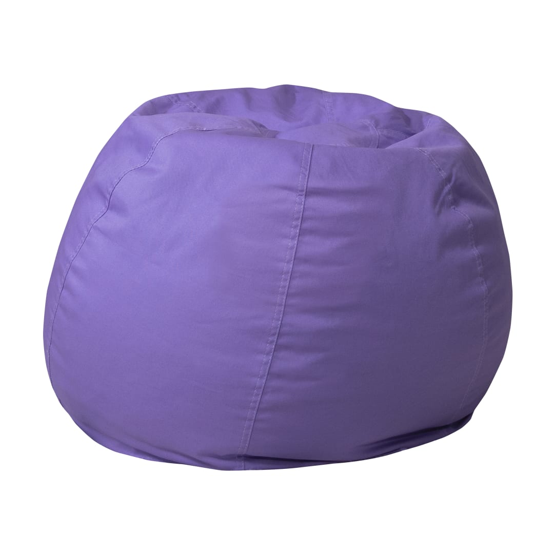 Dillon Small Solid Purple Refillable Bean Bag Chair for Kids and Teens