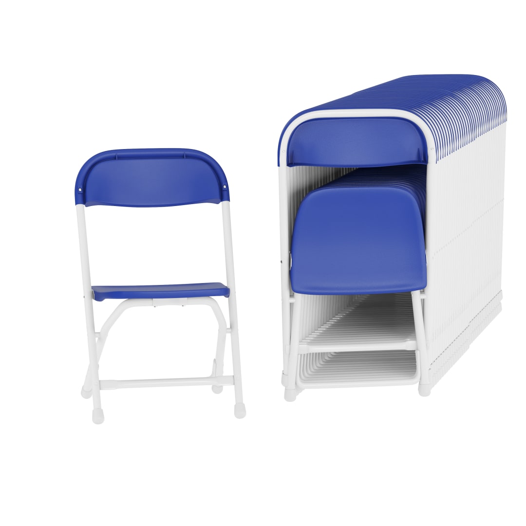 Timmy 40 Pack Kids Blue Plastic Folding Chairs with 11" Seat Height, Ages 2-4