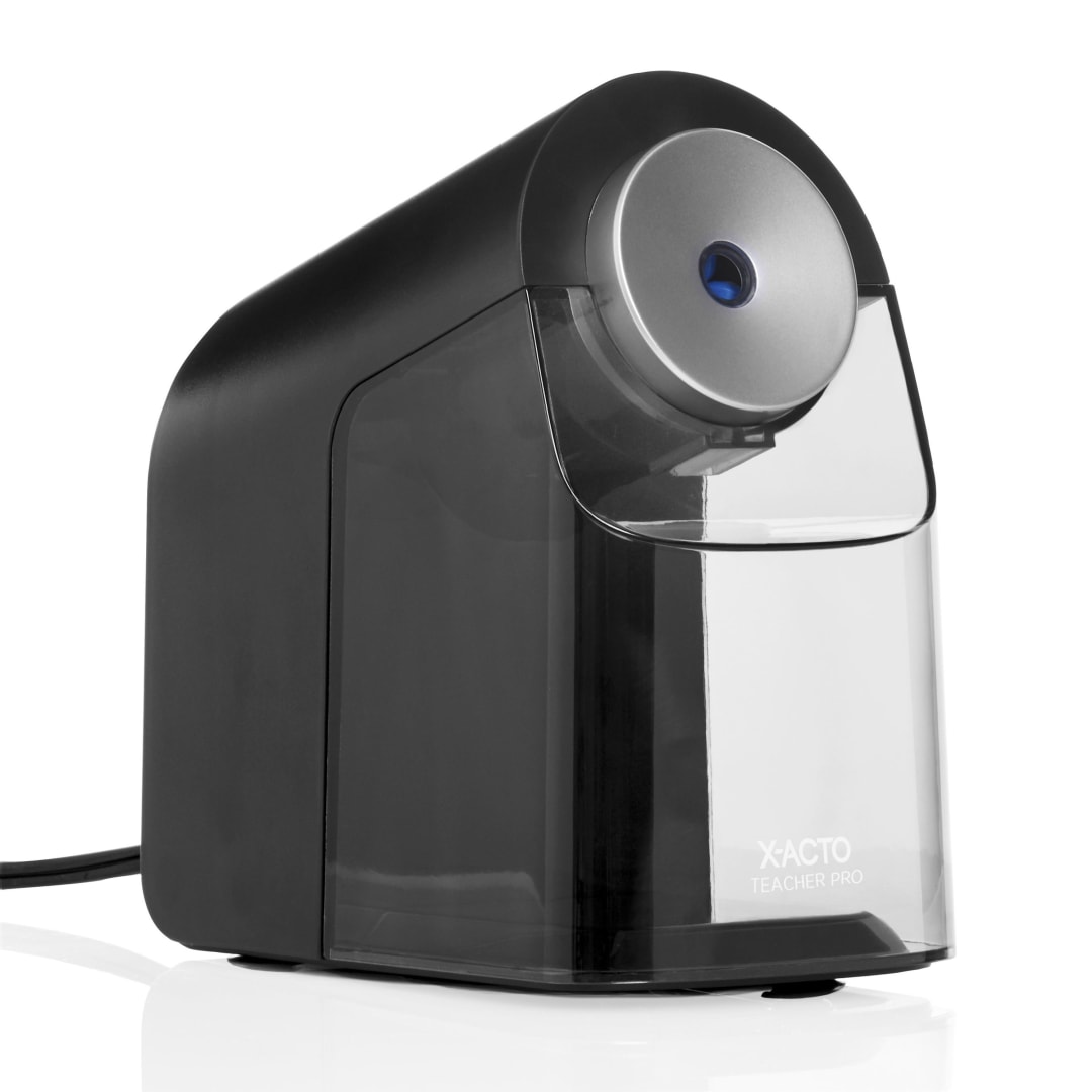 X-ACTO® Pencil Sharpener, Teacher Pro Electric Pencil Sharpener, With Auto Adjust Dial, SafeStart Motor, SmartStop, Black, 1 Count