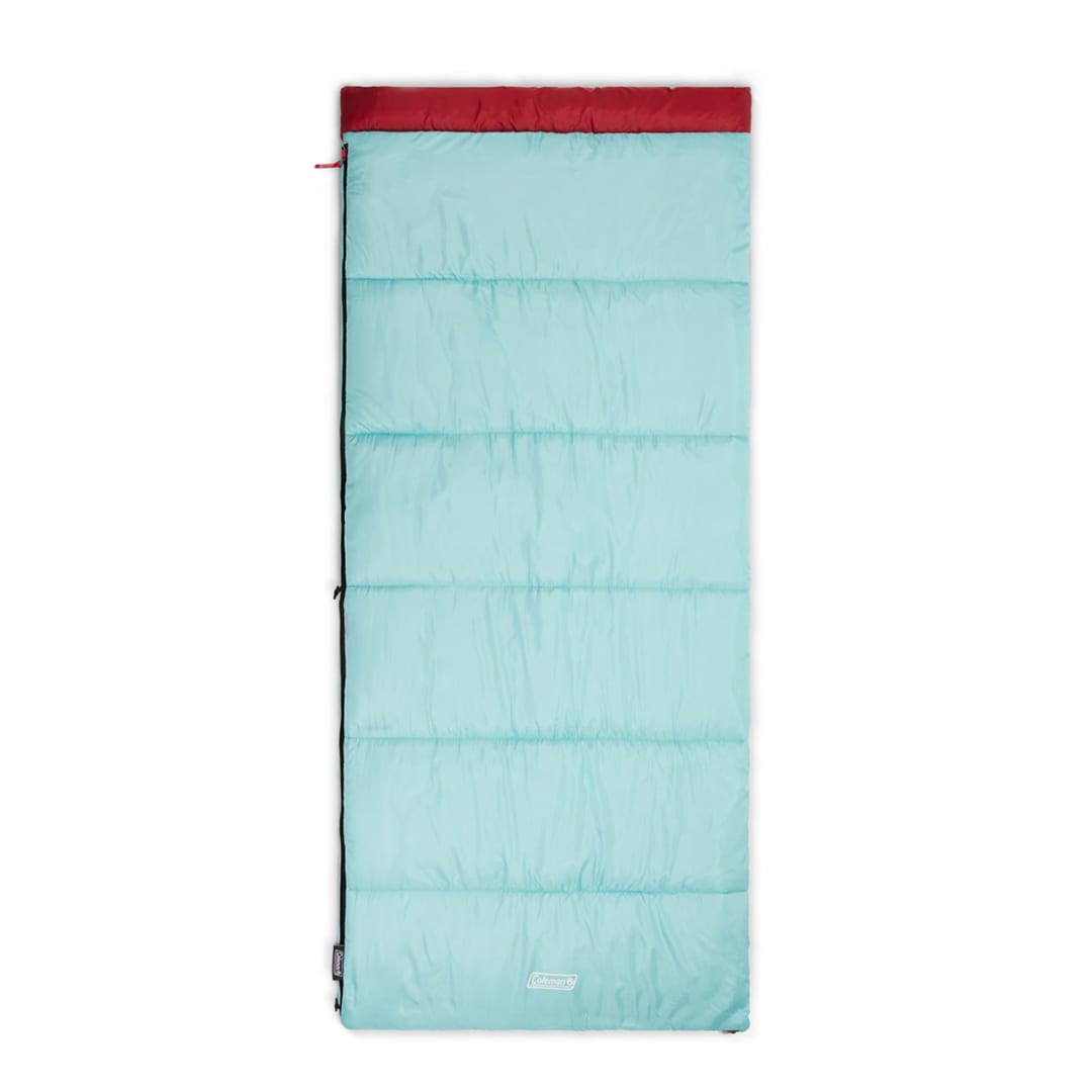Coleman Flatlands 30/40/50F Sleeping Bag, Made from 100% Recycled Material, Big & Tall Options, Cool-Weather Sleeping Bag for Camping, Sleepovers, Guests & More