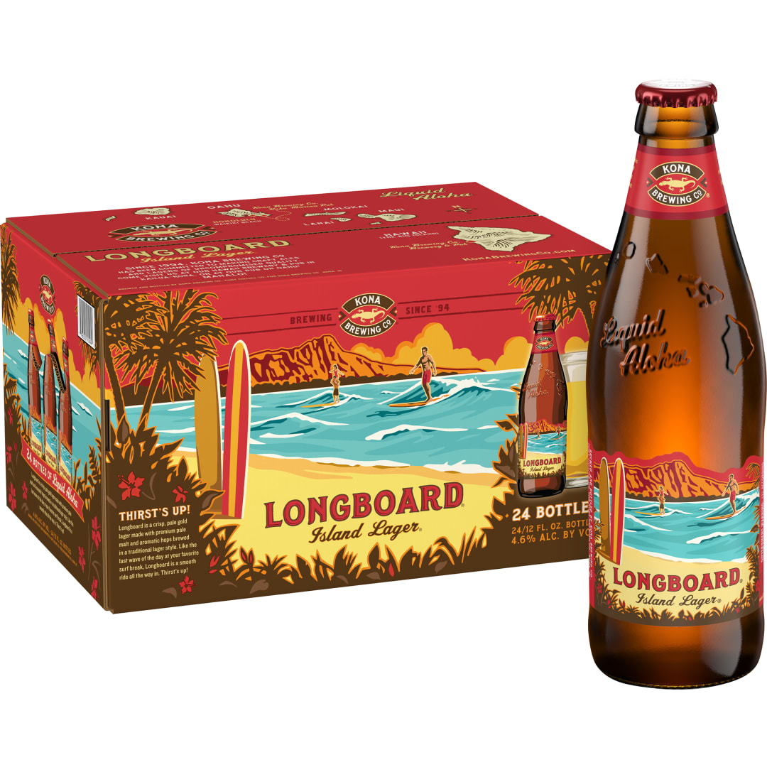 Kona Longboard Lager 24x12 oz Glass Bottles