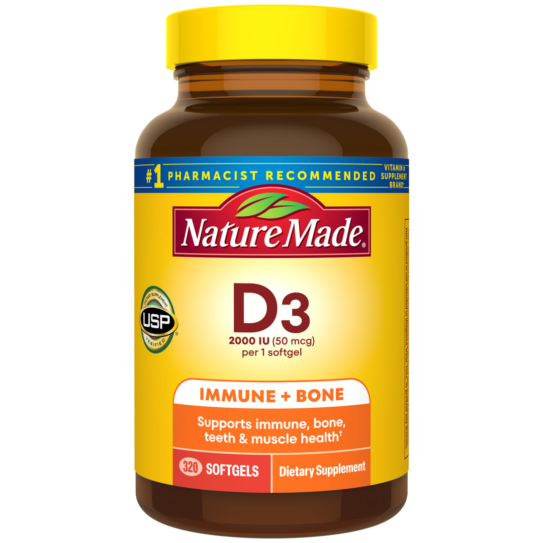 Nature Made Vitamin D3 2000 IU (50 mcg) Softgels, 320 Count