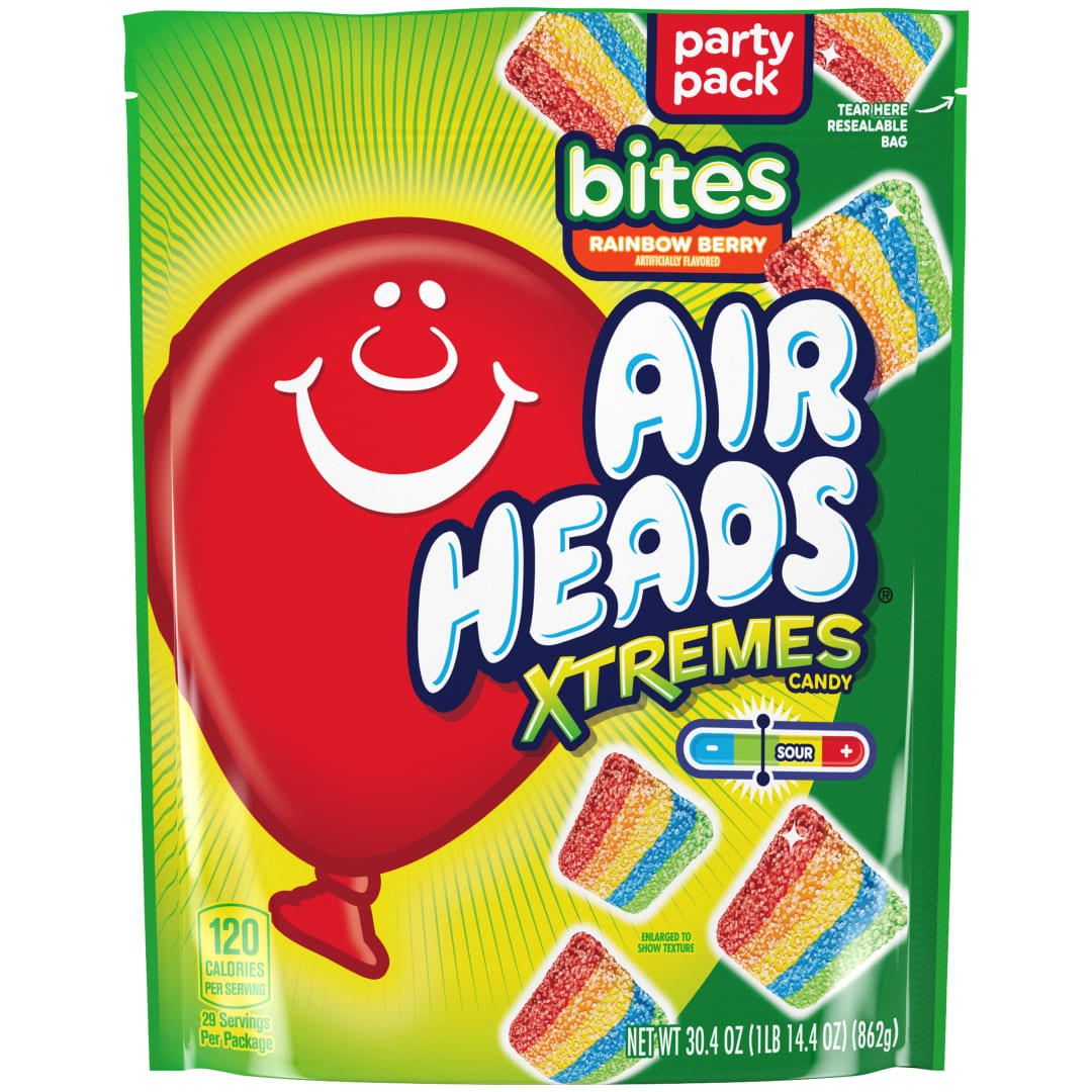 Airheads Xtremes Bites Rainbow Berry 30.4 oz Stand Up Bag