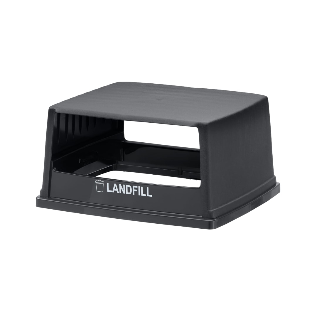 Rubbermaid Commercial Products Fulfill Hooded Landfill Top, Charcoal