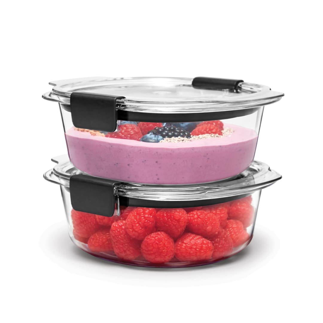 Rubbermaid Brilliance® Round Leak Proof Food Storage Containers, 2.17 cup, 2 Pack