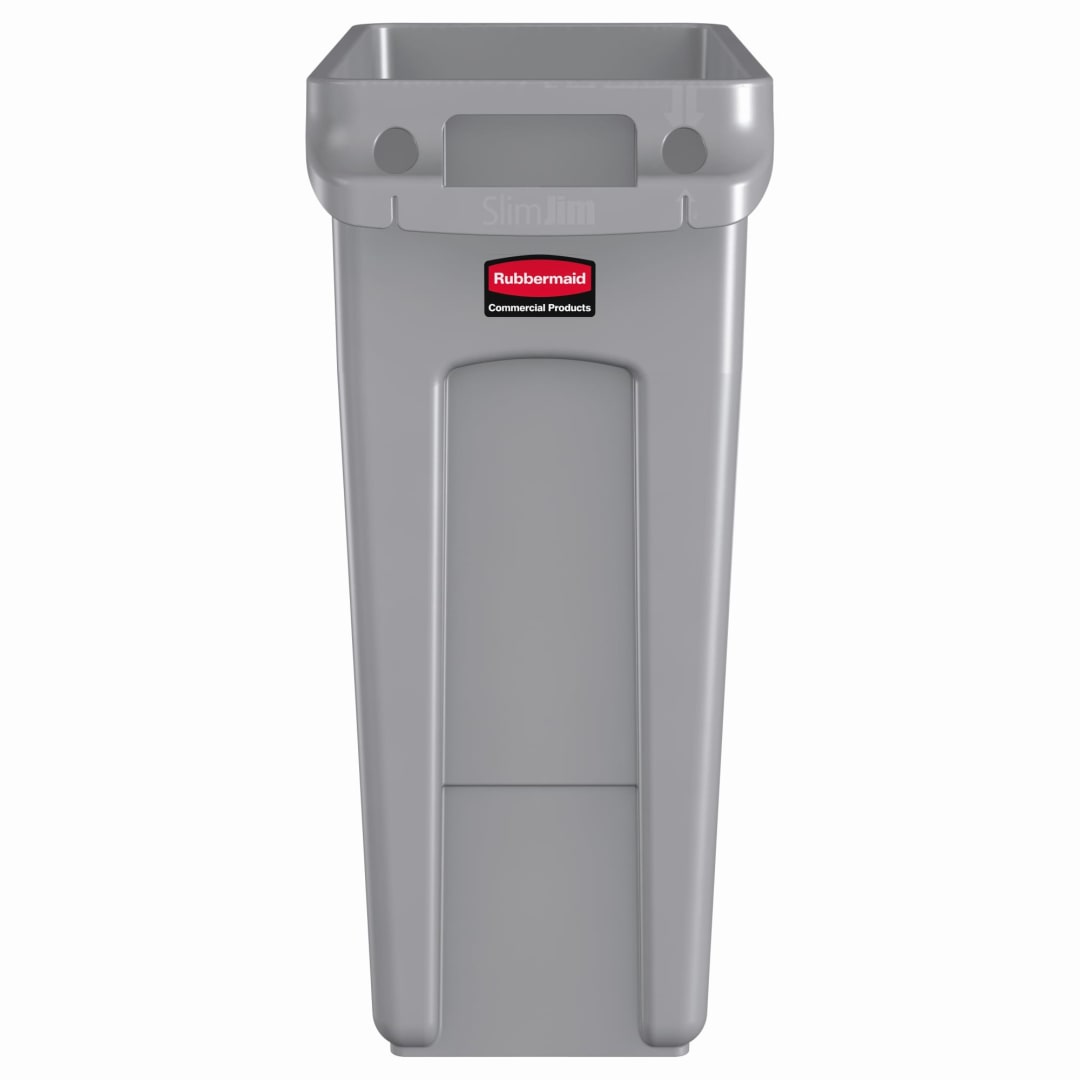 Rubbermaid Commercial Products SLIM JIM 16 Gallon Vented Trash Can, Grey