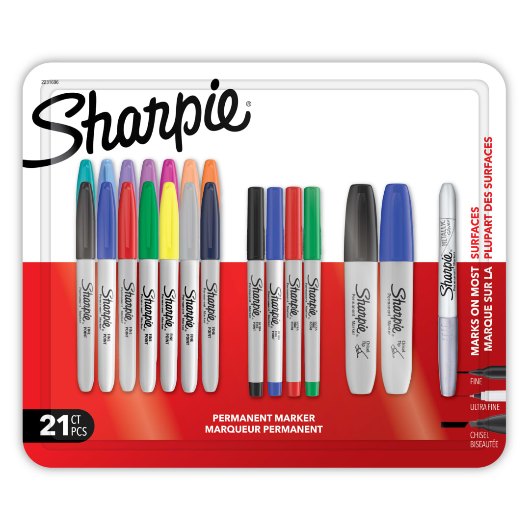 SHARPIE 21CT MIXED TIP ASSORTED TRAY