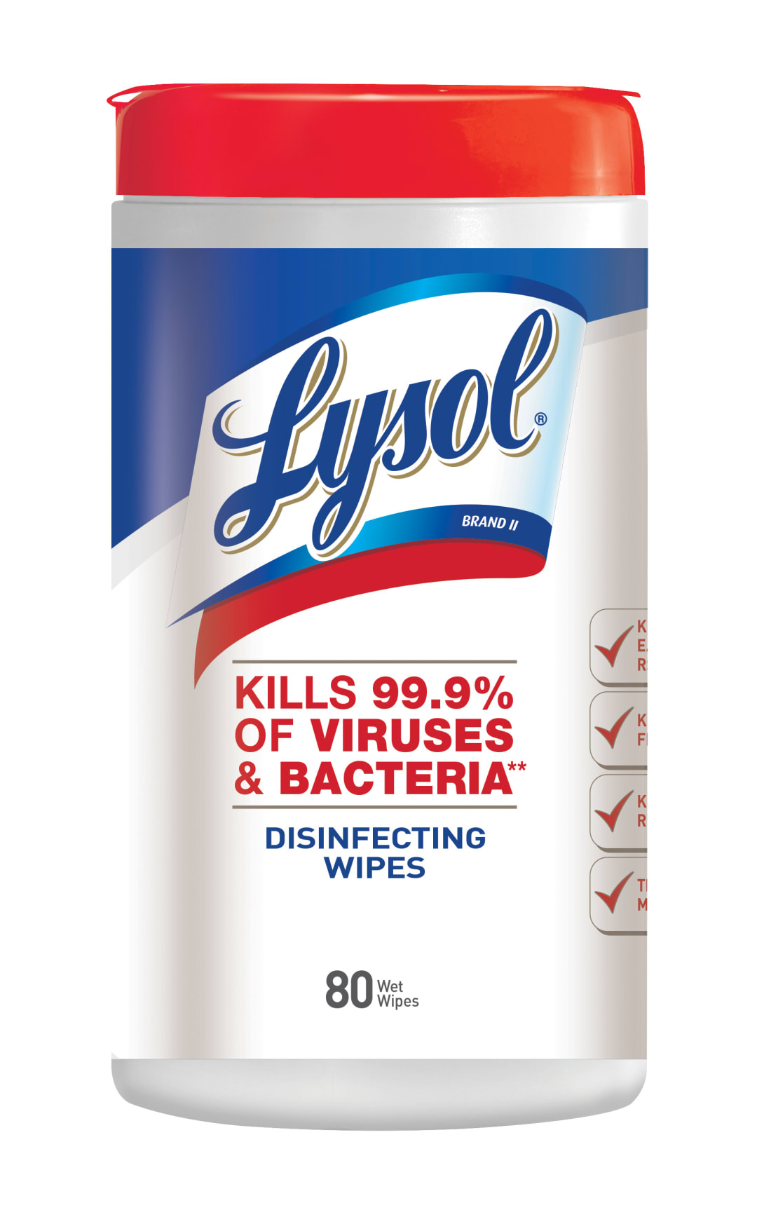 LYSOL® Disinfecting Wipes - Red Cap 6/80 ct.