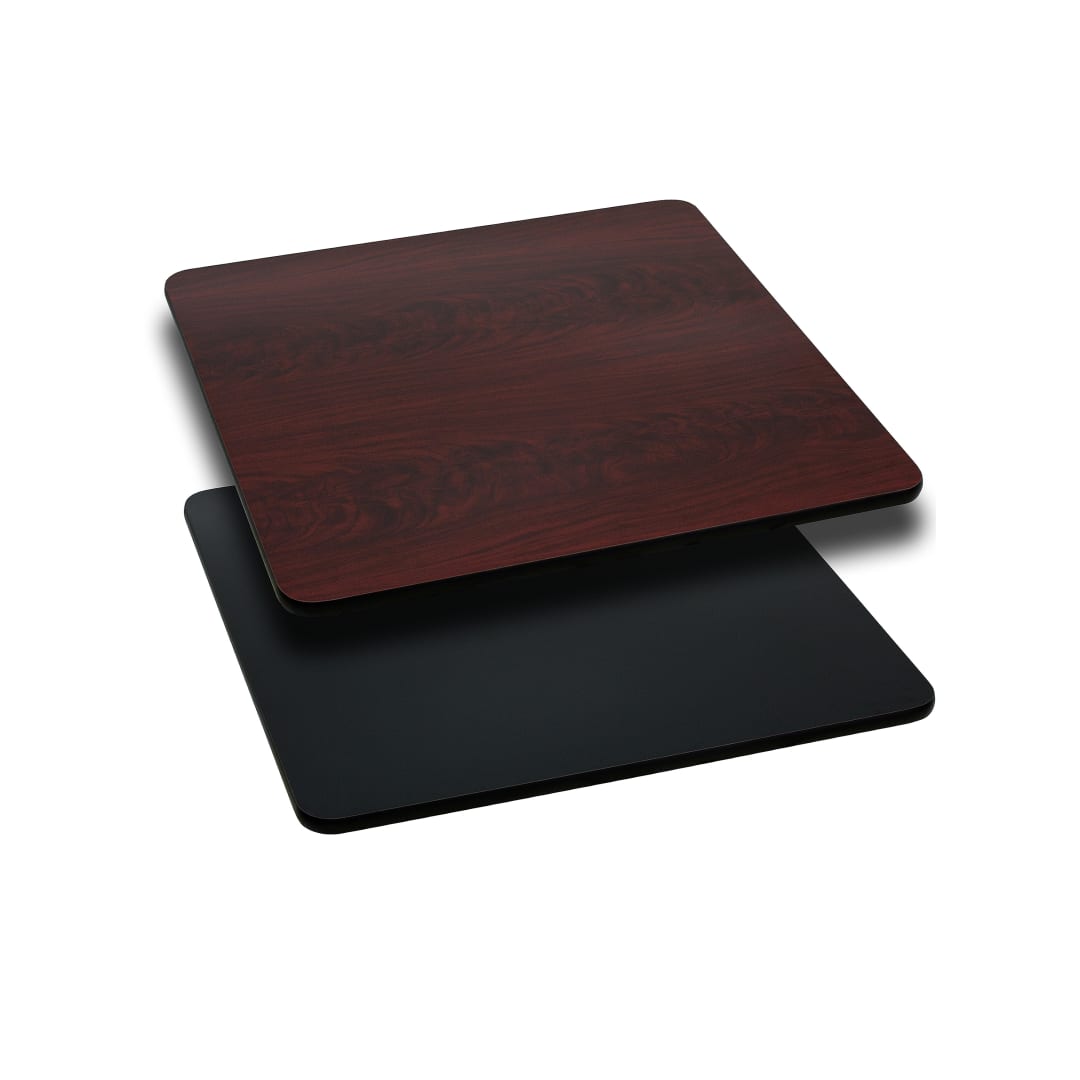 Glenbrook 24'' Square Table Top with Black or Mahogany Reversible Laminate Top