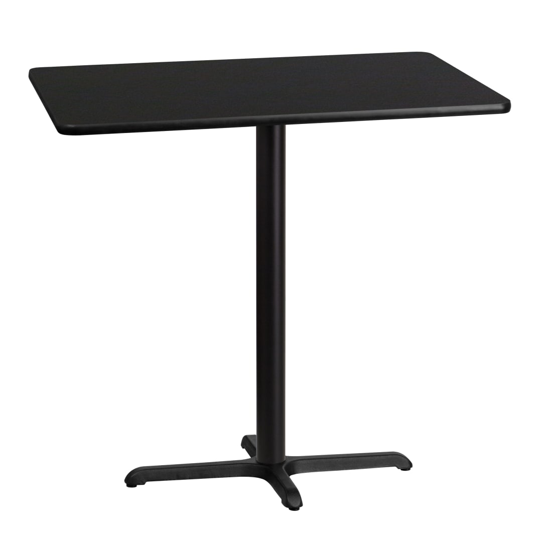 Stiles 30'' x 42'' Rectangular Black Laminate Table Top with 23.5'' x 29.5'' Bar Height Table Base