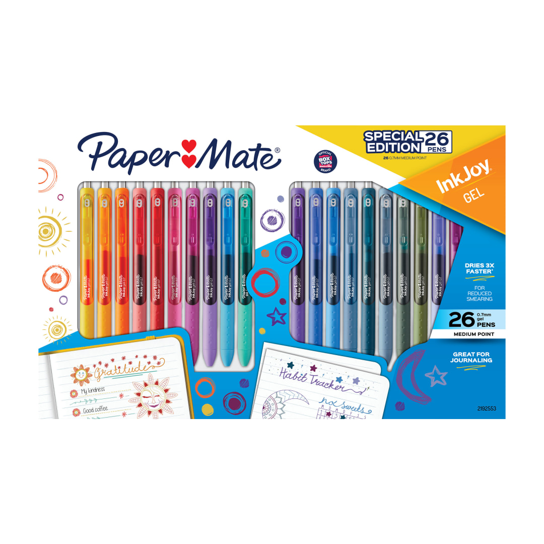 Paper Mate® InkJoy® Gel Pens, Retractable, 26-Pack, Fine Point (0.5mm)