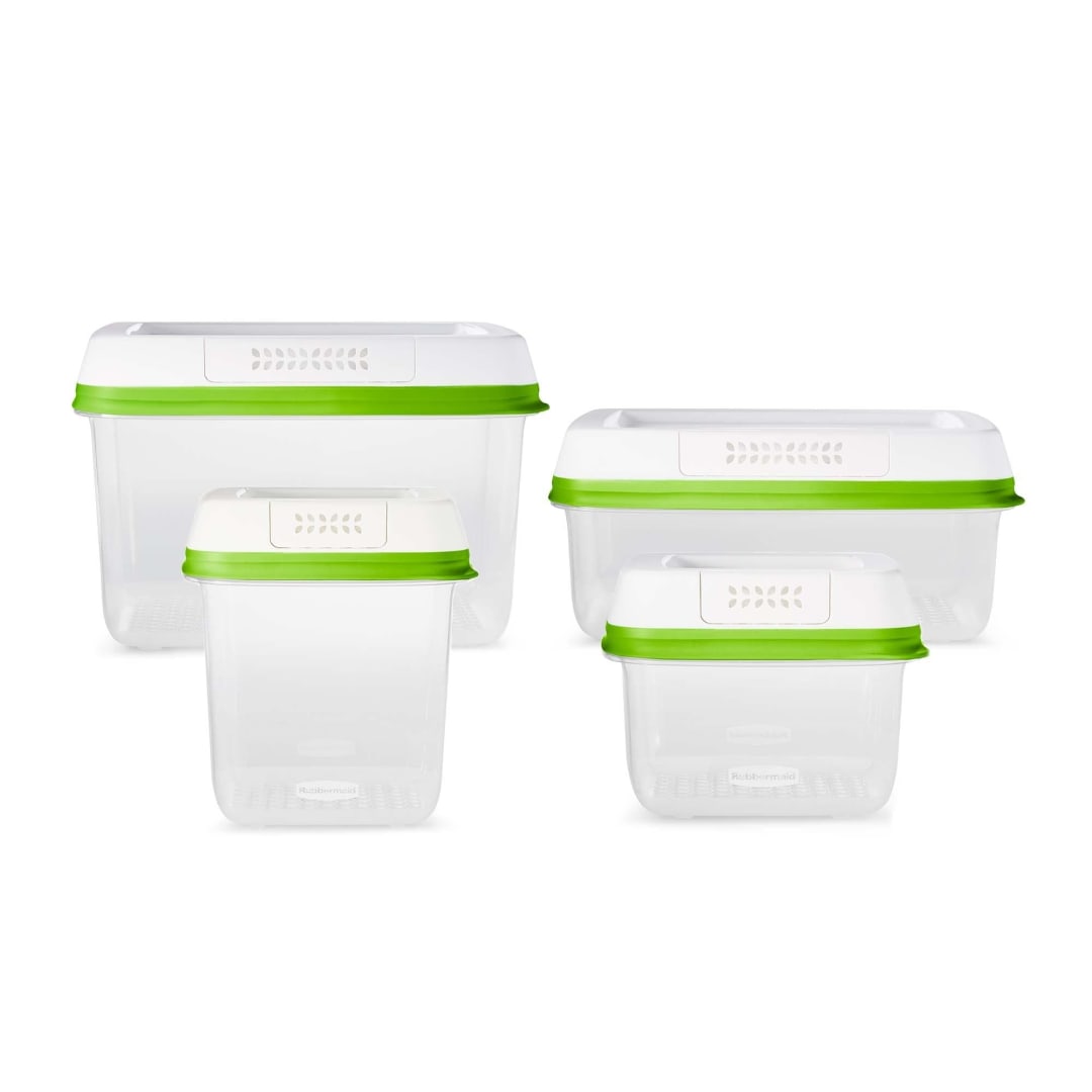 Rubbermaid® FreshWorks Produce Saver, Medium and Large Produce Containers, 8 Piece Set