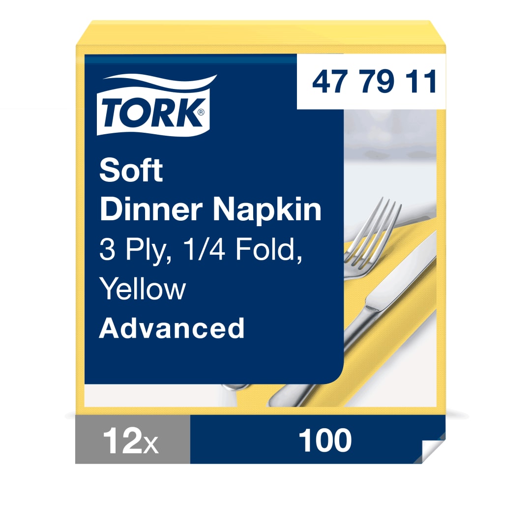 Tork Soft Yellow Dinner Napkin