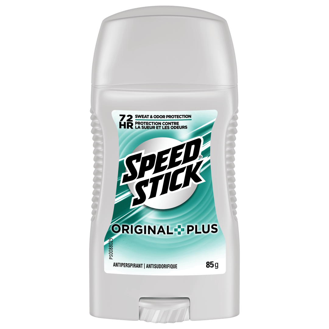 Déodorant antisudorifique Speed Stick pour hommes, protection de 72 heures contre les odeurs et la transpiration, Original Plus, bâton de 85 g