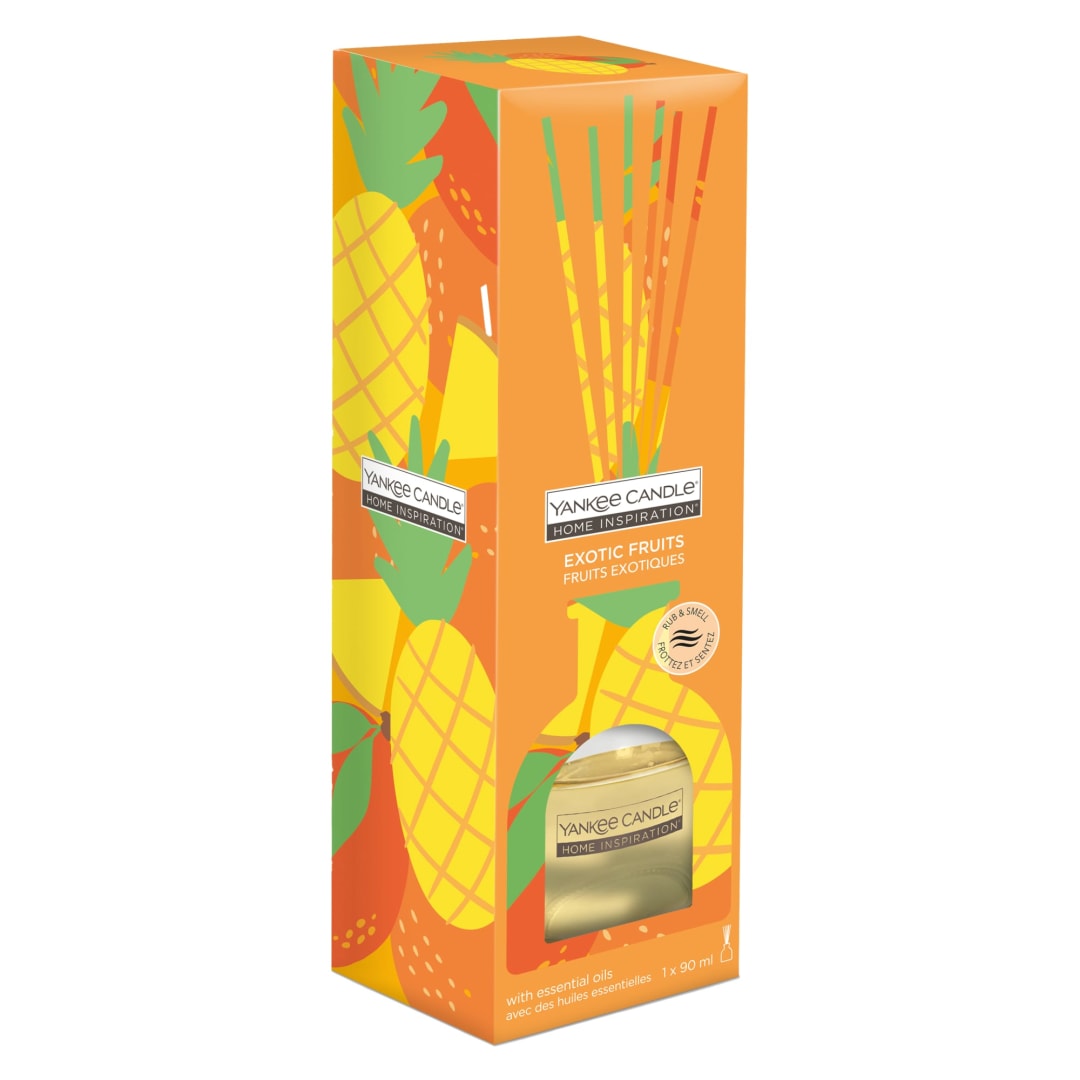 Yankee Candle Home Inspiration Scented Reed Diffuser | Exotic Fruits Aroma Diffuser with Essential Oils | Up to 10 Weeks of Fragrance | 90 ml | Perfect Gifts for Women