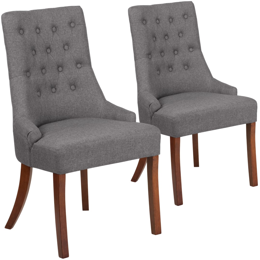 2 Pk. HERCULES Paddington Series Gray Fabric Tufted Chair