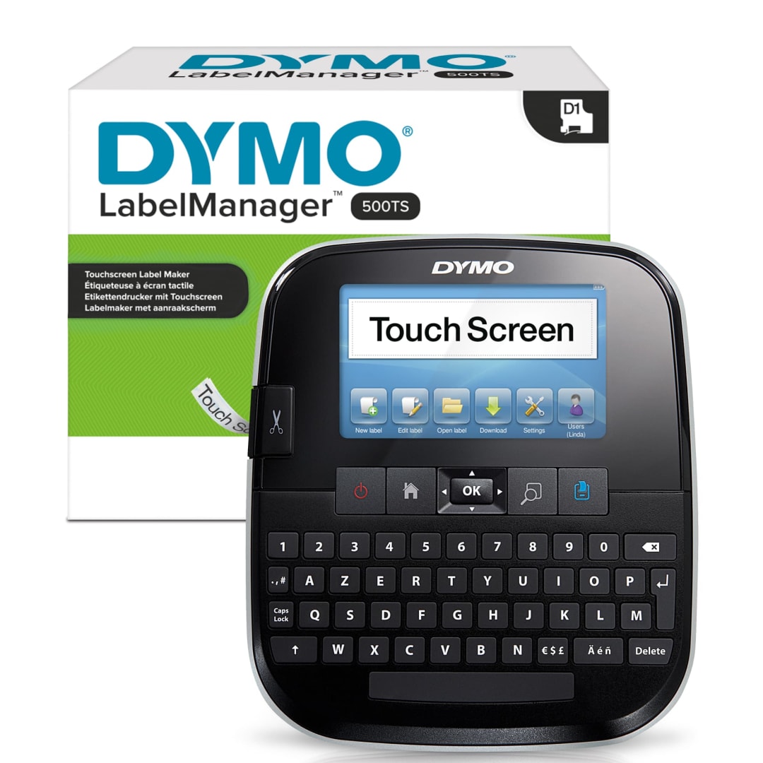 DYMO® Étiqueteuse à écran tactile LabelManager 500TS | Clavier AZERTY | Rechargeable | avec connexion PC ou Mac