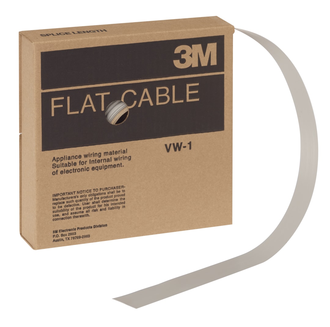 3M™ 3749/50, Flachbandkabel, 50-polig, 3749 Serie, Massivleiter, 0,635 mm, Grau, 30,5 m/Rolle