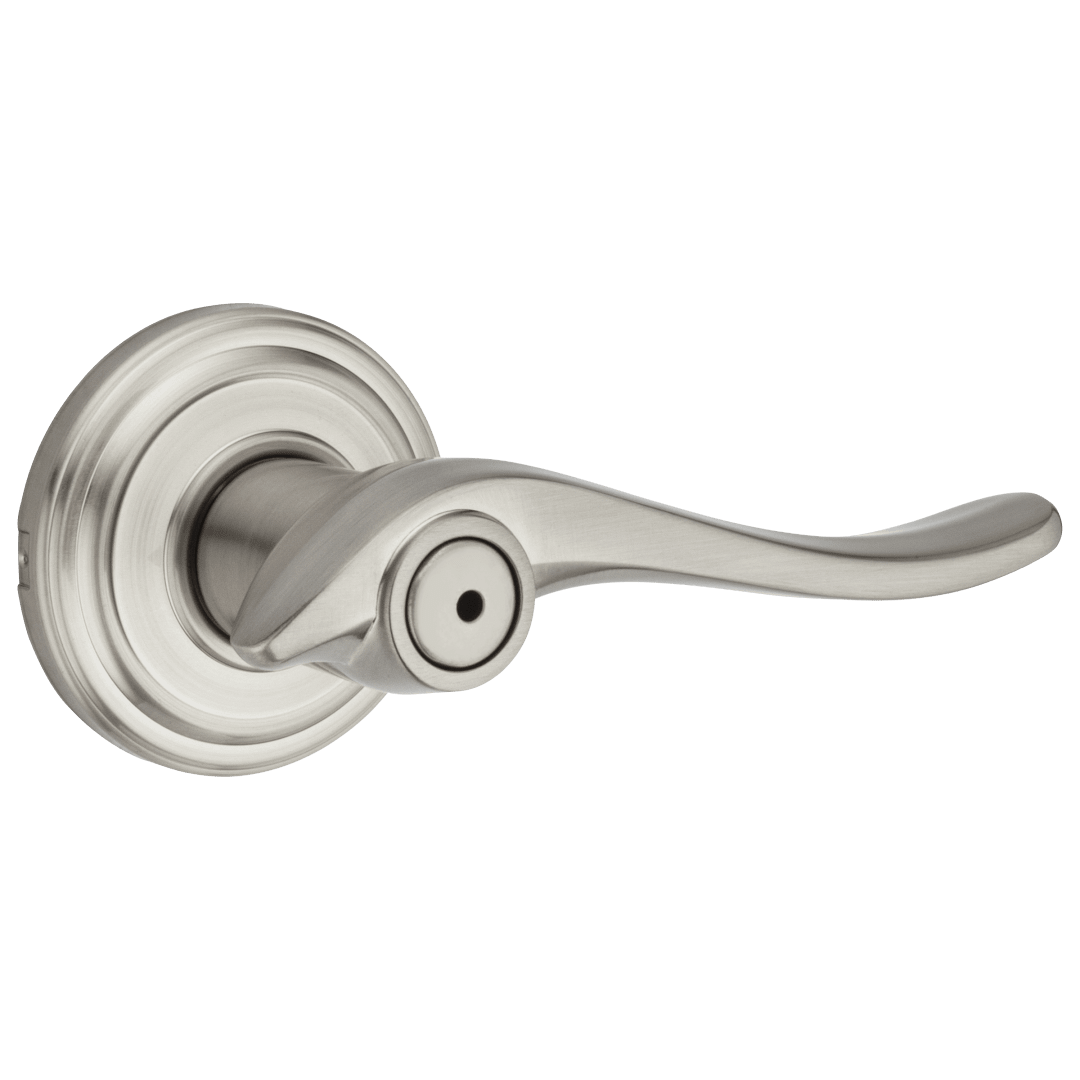 Avalon Bed/Bath Lever in Satin Nickel