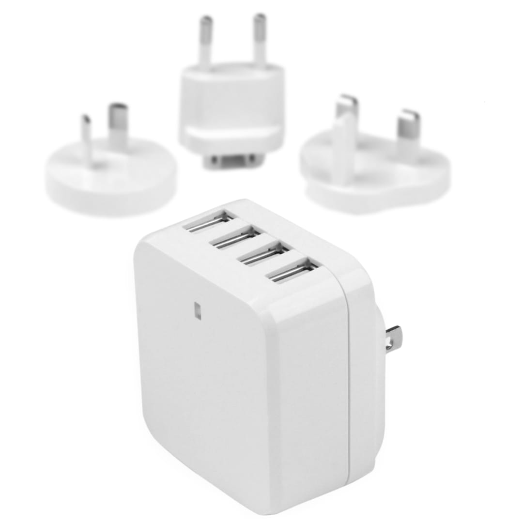 4 port USB Travel Wall Charger 34W 6 8A 110 220V