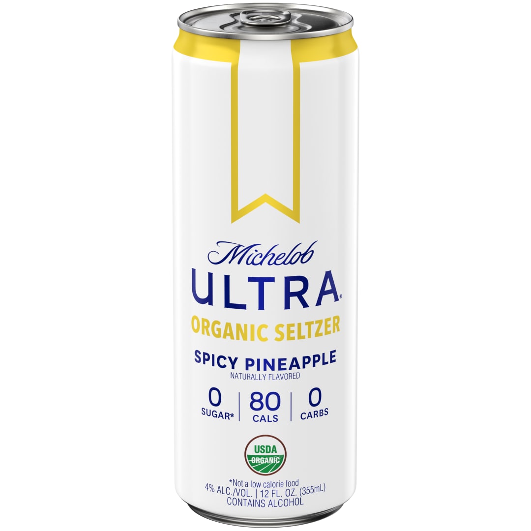 Michelob Ultra Organic Seltzer Spicy Pineapple 12 oz Single CAN Sleek 4ABV