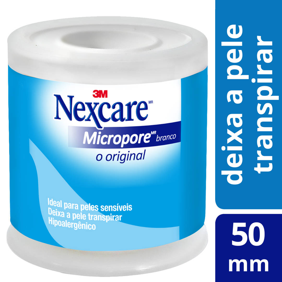 Fita Micropore™ Nexcare™, Branca , 50 mm x 4,5 m
