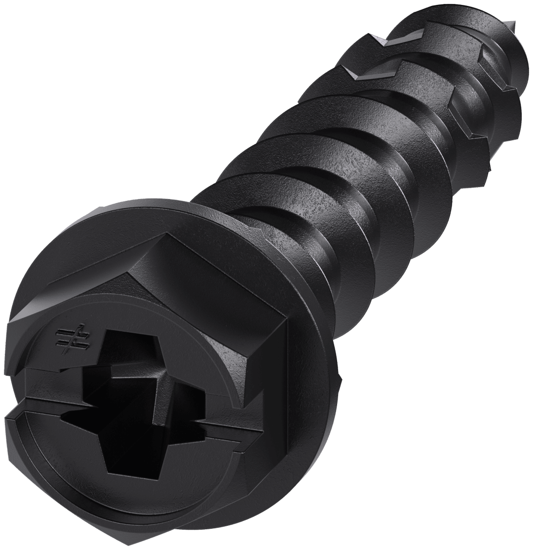 Simpson Strong-Tie TNTBL25114H Titen Turbo™ — 1/4 in. x 1-1/4 in. Hex-Head Concrete and Masonry Screw, Black (100-Qty)