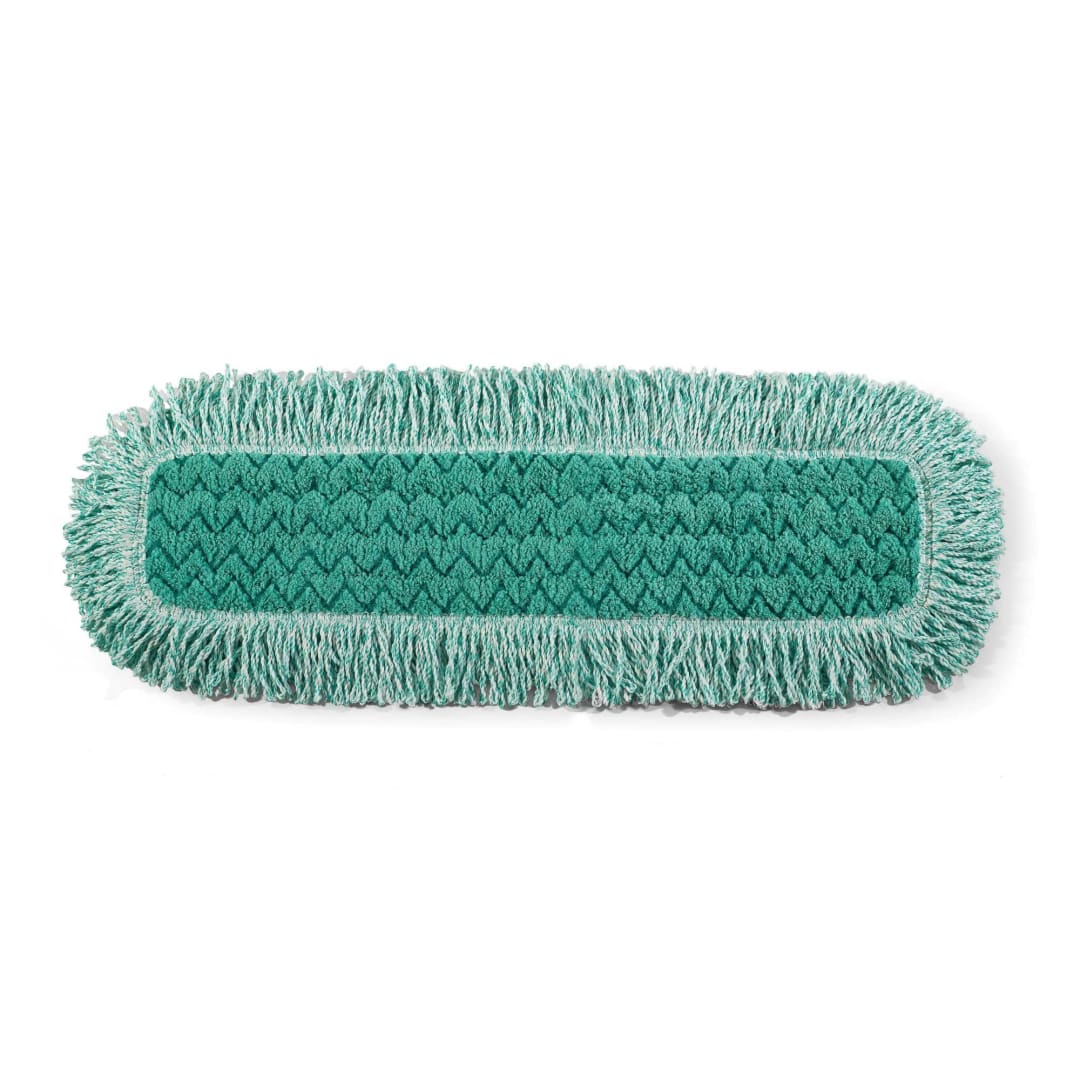 Rubbermaid Commercial Products HYGEN 24" Microfiber Dust Pad with Fringe, Green
