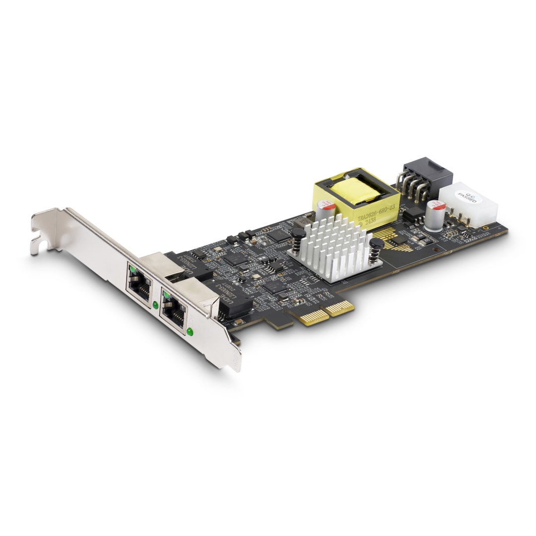 2 Port PCI Express 2 5Gbps 802 3at PoE Network Adapter Card