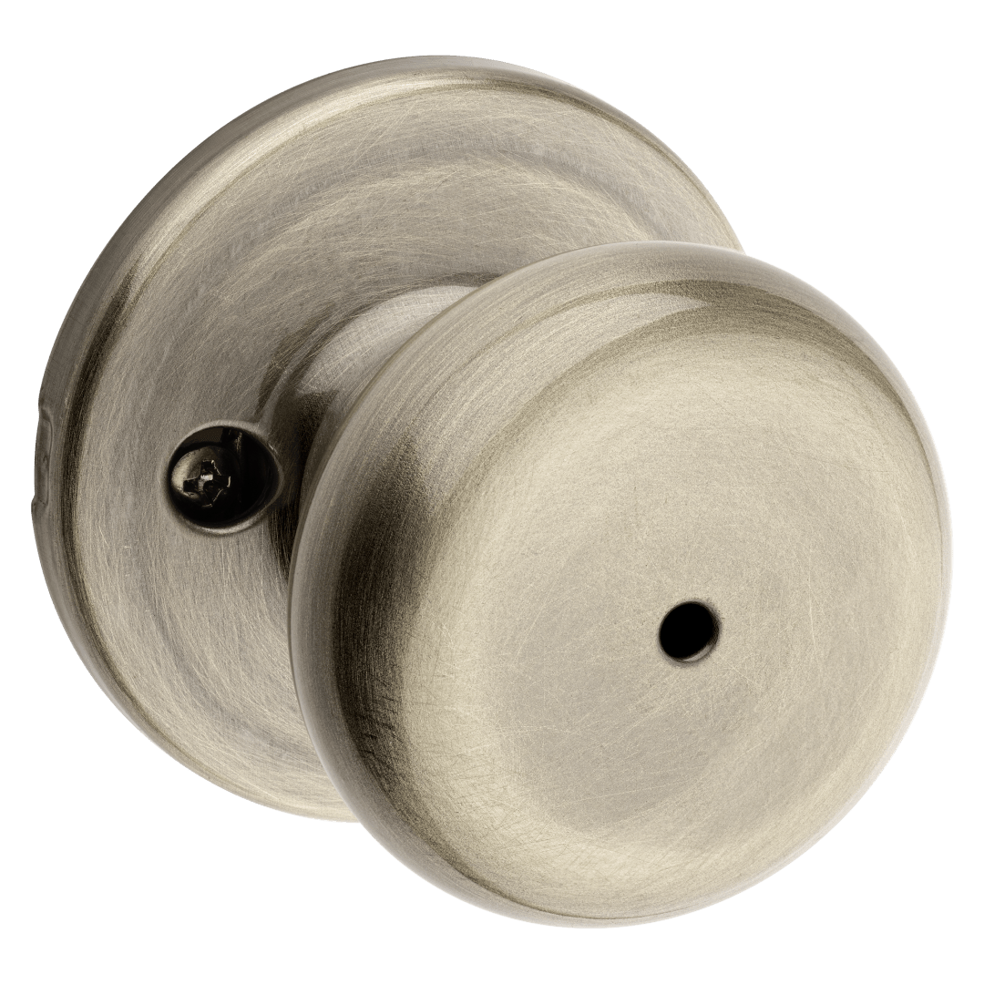 Juno Bed/Bath Knob in Antique Brass