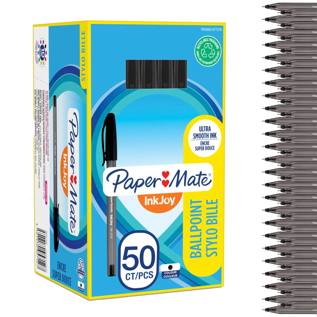 Paper Mate® InkJoy® 100ST Ballpoint Pens | Medium Point (1.0mm) | Black | 50 Count