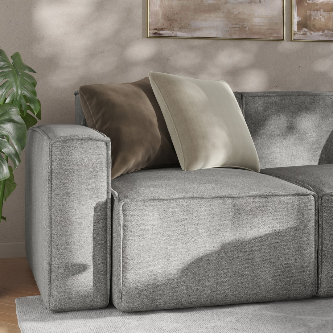 Bridgetown Luxury Modular Sectional Sofa Left Side with Arm Rest, Gray