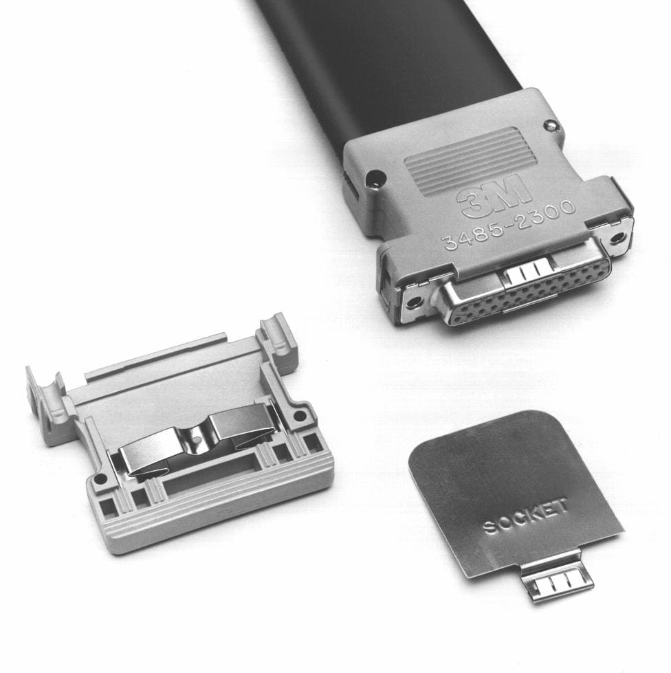 3M™ 3357-5125, D Sub EMI Flat Cable Junction Griffkappe für Buchsenstecker, 180° Kabelausgang, Steel, 25-pol