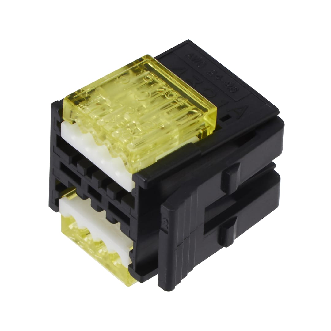 3M™ 37108-3122-0W0 FL 100, Mini Clamp II, Stiftstecker für die Kabelmontage, 08-polig, 24-26 AWG, 0,20 µm Au, Schwarz/Gelb