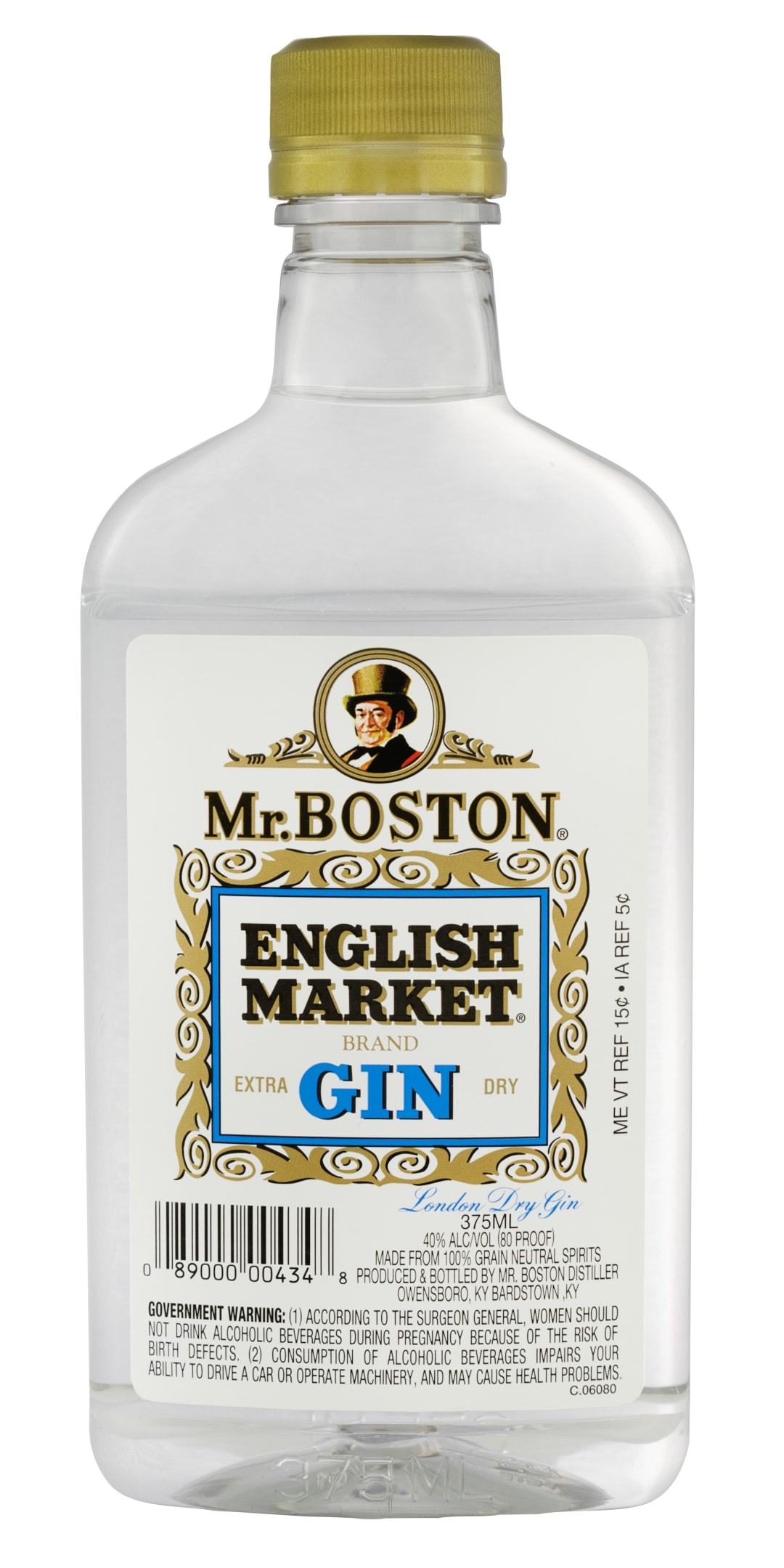 Mr. Boston English Market Extra Dry Gin 375ml 80 Proof