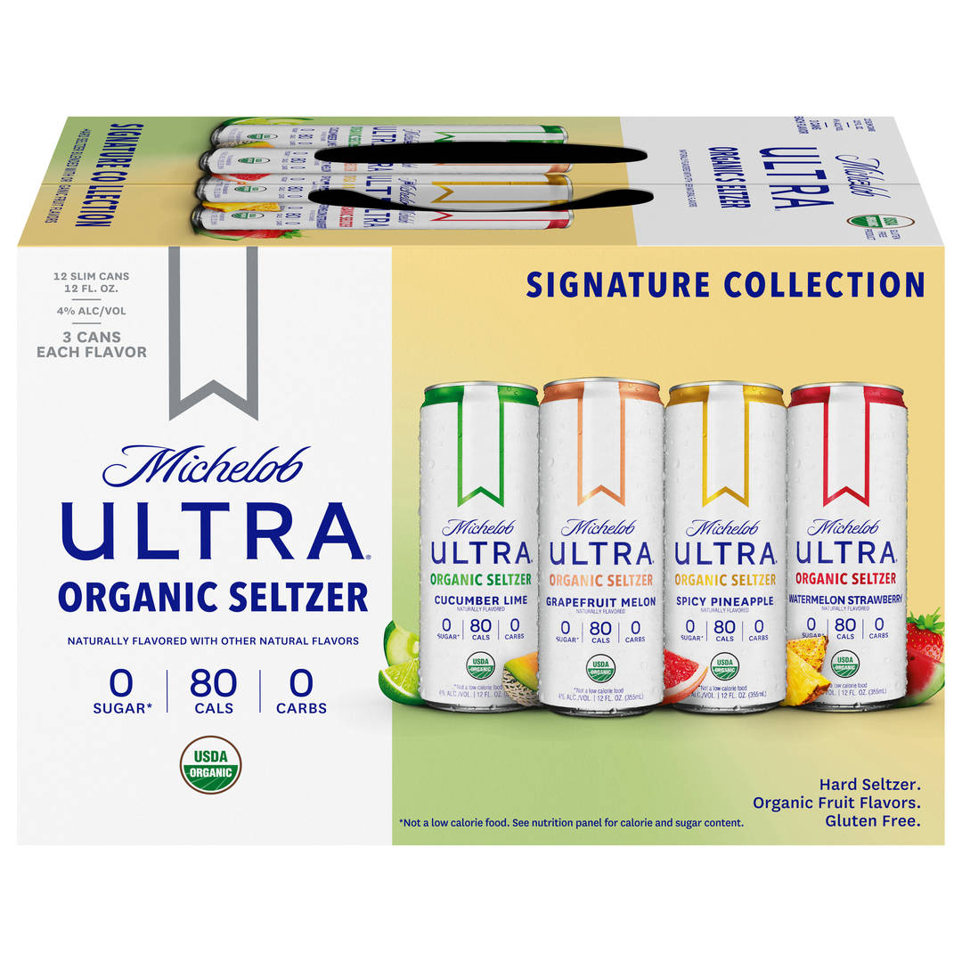 Michelob ULTRA Organic Hard Seltzer, Variety Pack, 12 Pack, 12 FL OZ Slim Cans
