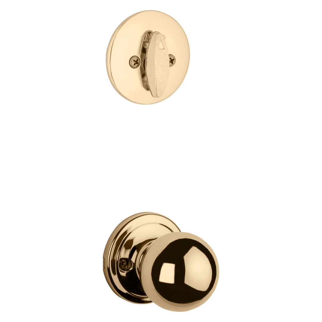 604 Single Cylinder Interior Pack w/Circa Knob for Kwikset Series Handlesets in Polished Brass