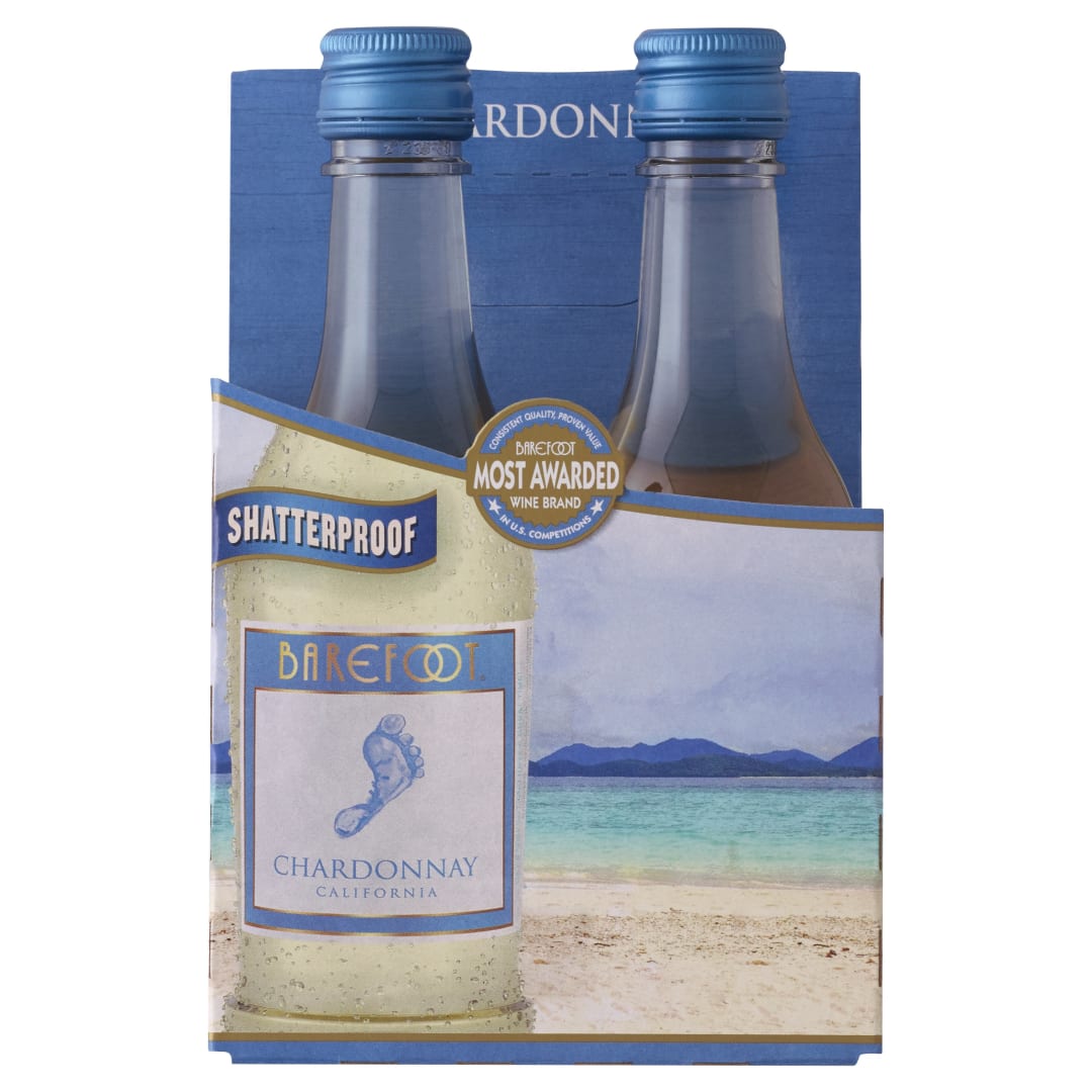 Barefoot Cellars Chardonnay White Wine 4 Single Serve 187ml Bottles