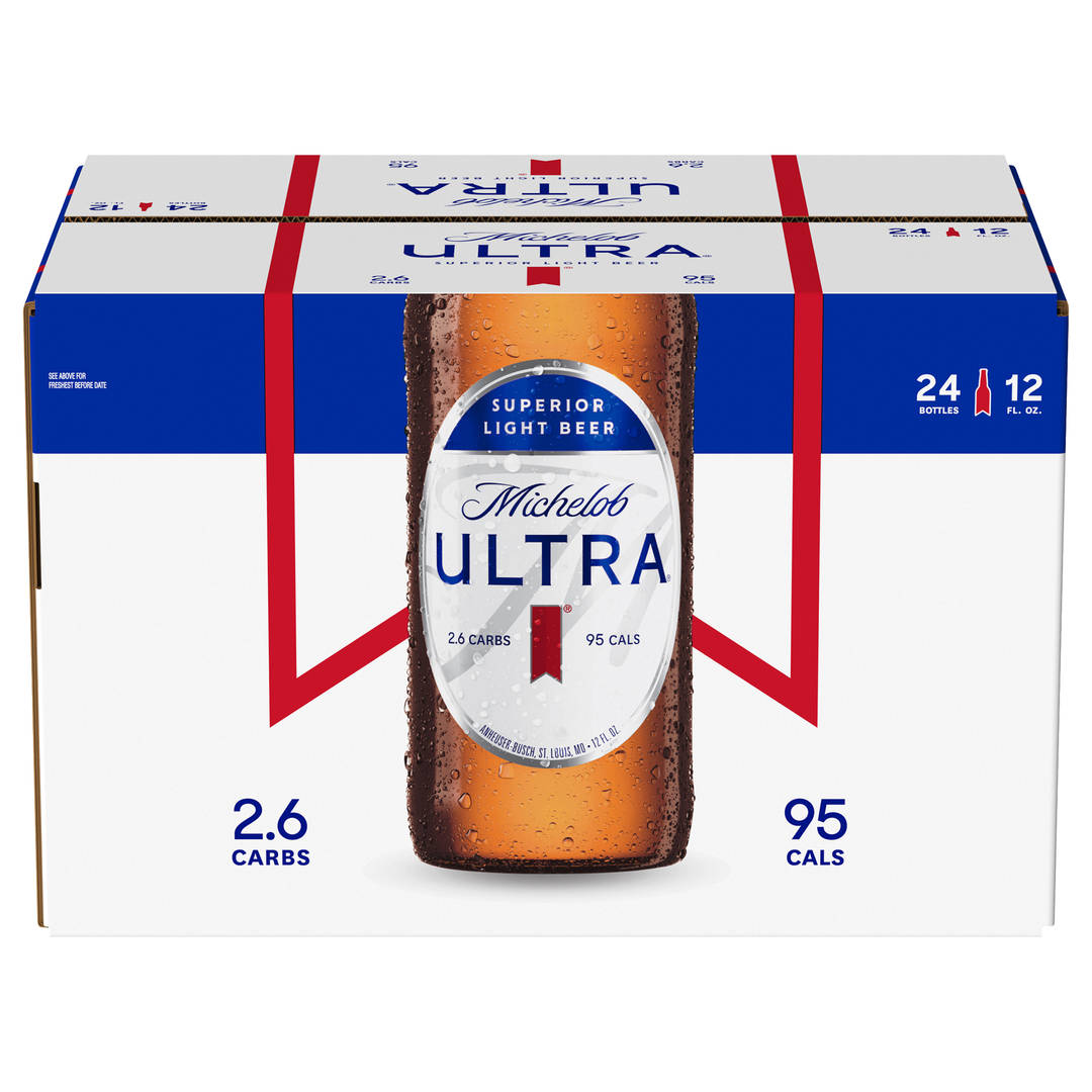 Michelob ULTRA Light Beer, 24 Pack Beer, 12 FL OZ Bottles, 4.2% ABV
