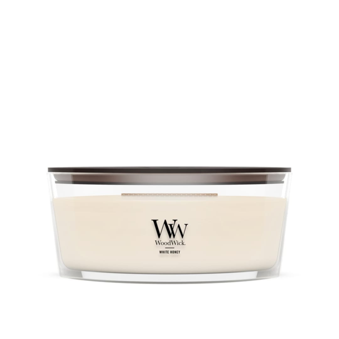 Woodwick White Honey Ellipse Candle
