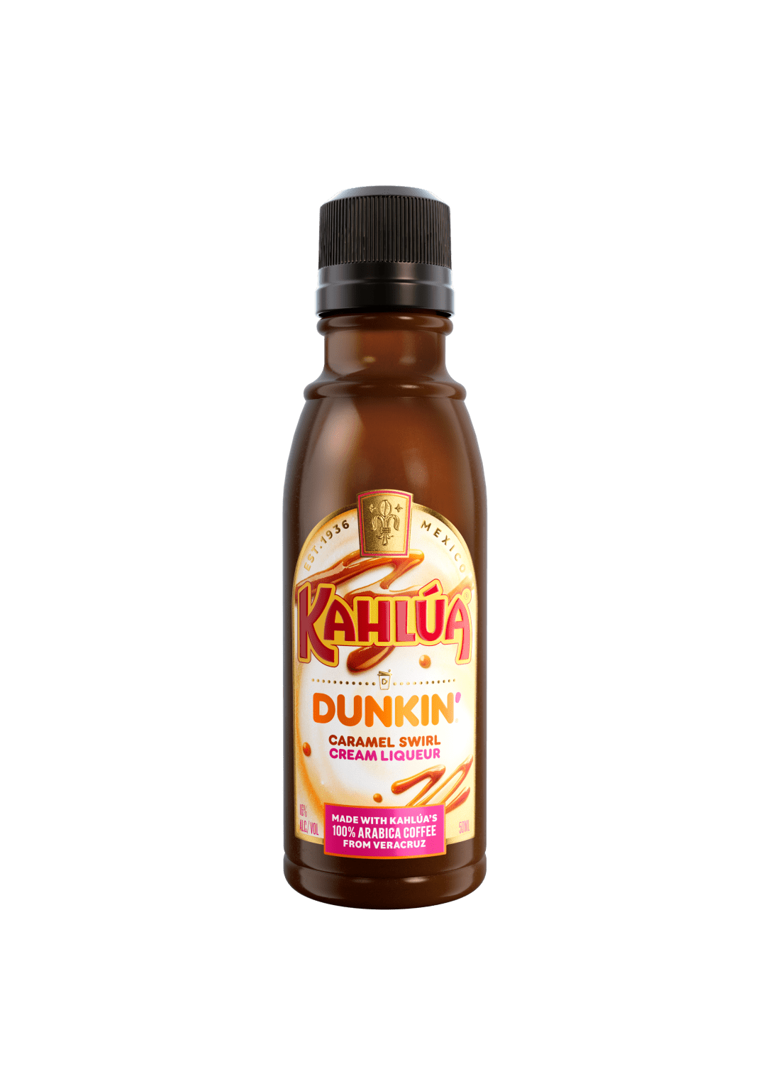 Kahlua Dunkin' Caramel Swirl Coffee Liqueur, 50 ml Bottle, 32 Proof