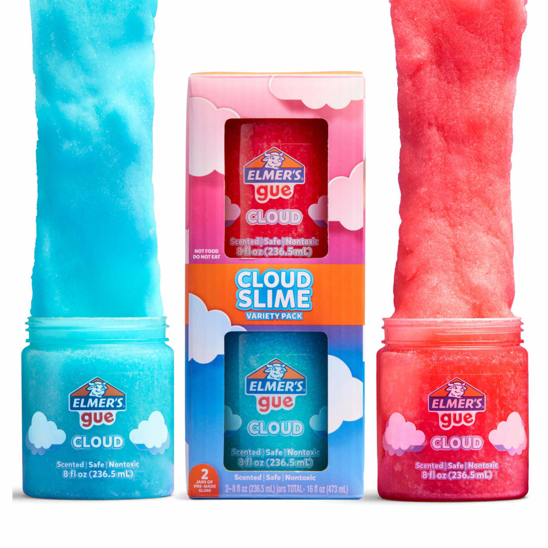 Elmer’s Gue Premade Slime, Cloud Slime, 8 oz, 2 Count