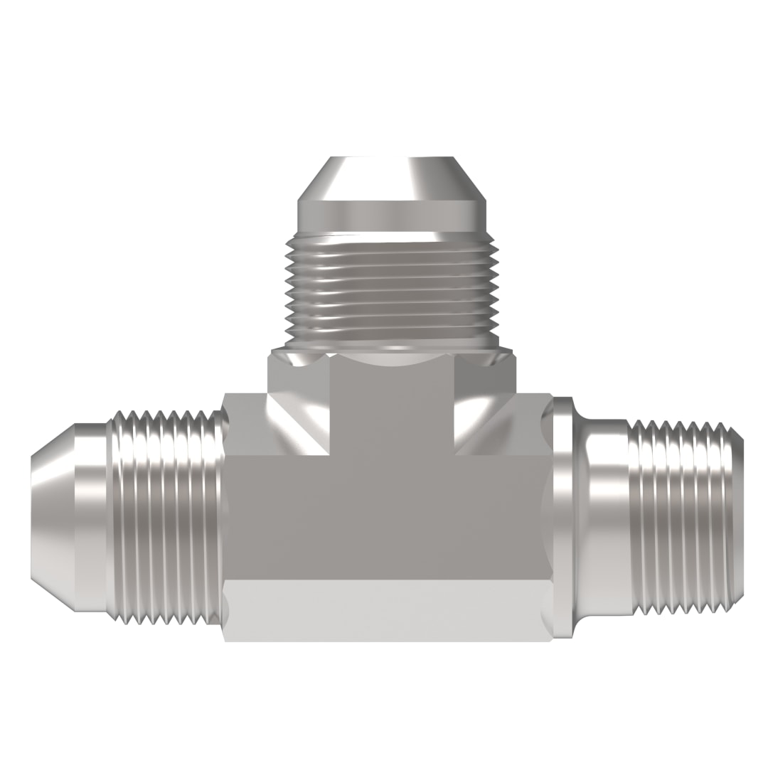Aeroquip 1/4 NPT Run X 5/16 Male JIC Tee
