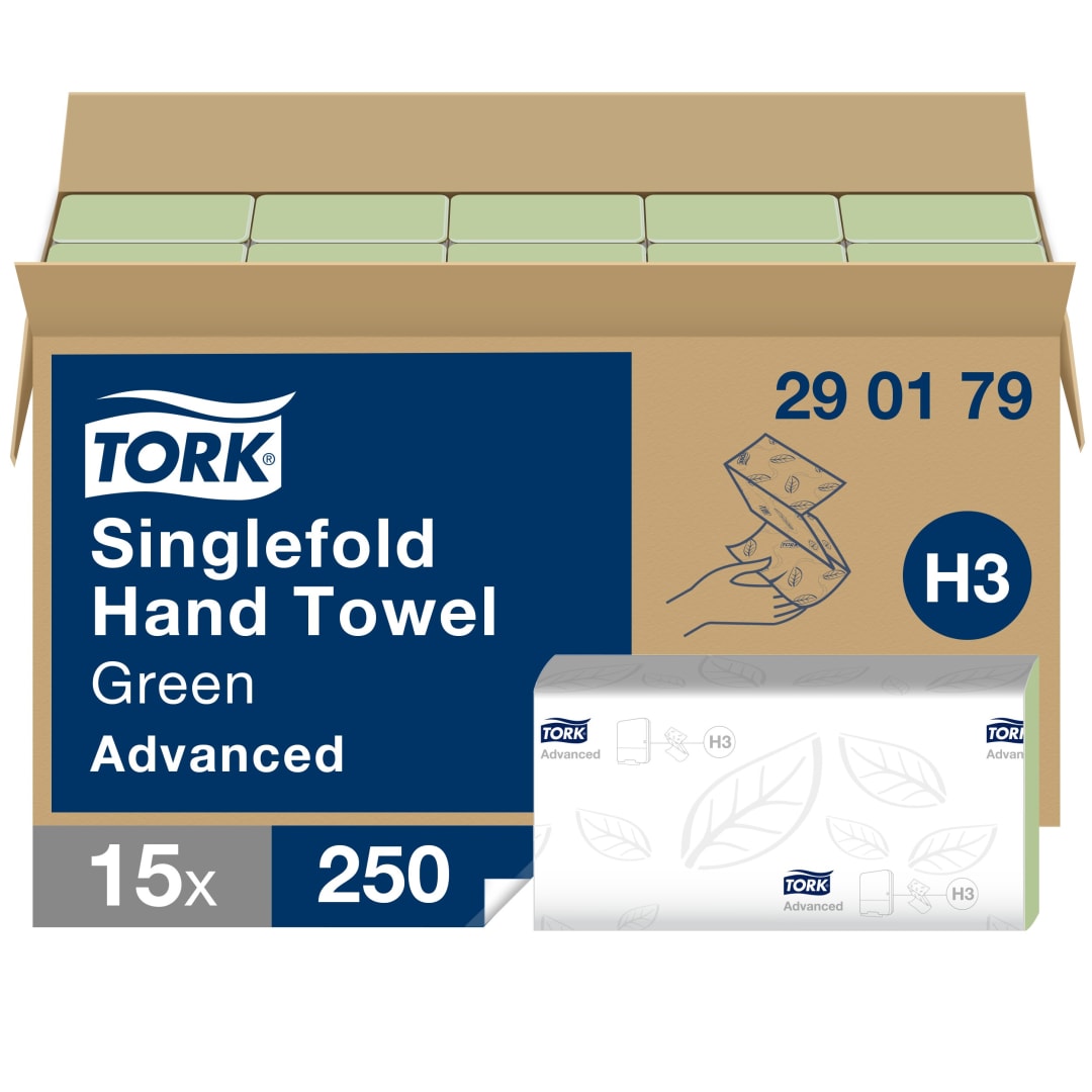 Tork Green Singlefold Hand Towel Advanced